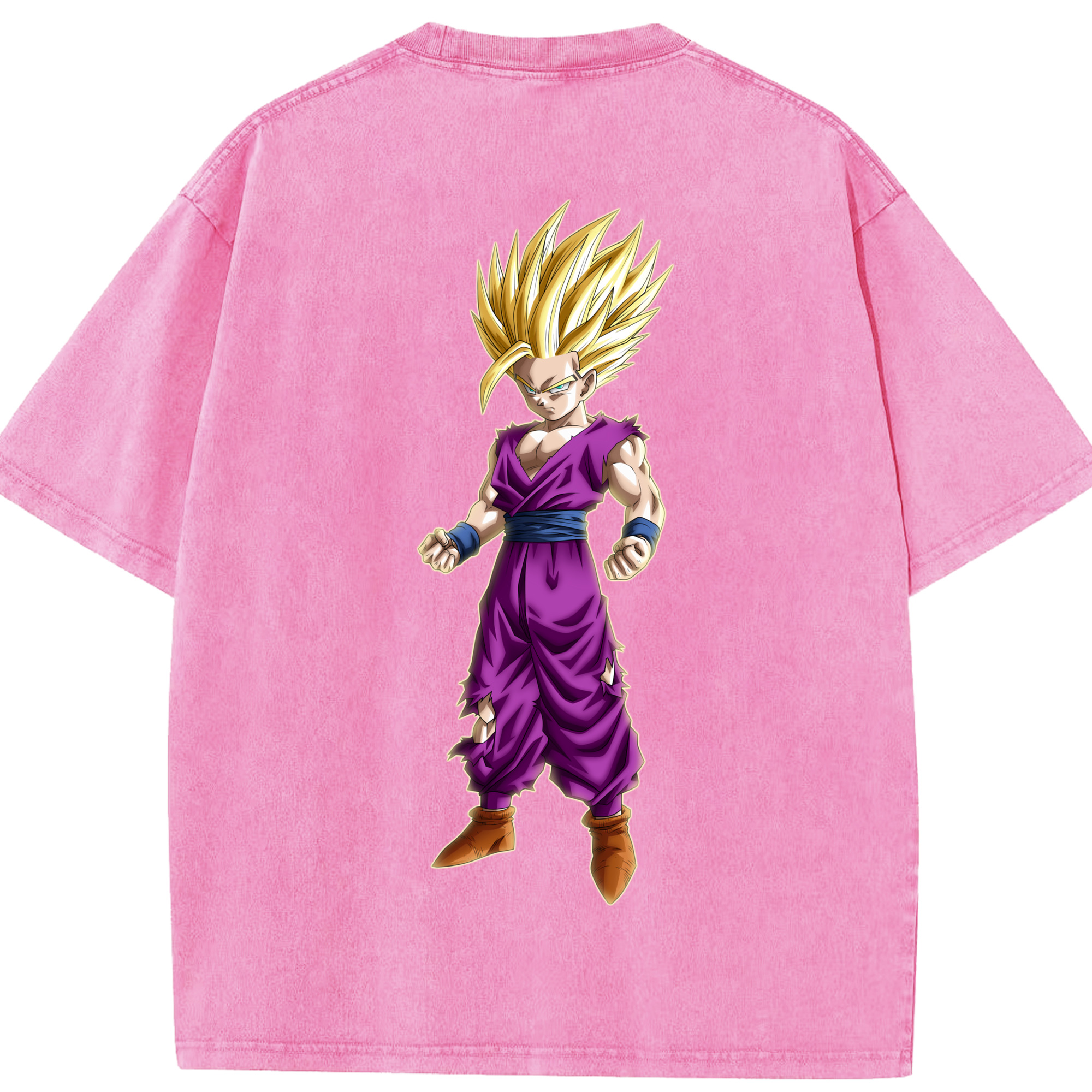 （画像用） ドラゴンボール 孫 悟飯（そんごはん）DRAGON BALL Son Gohan 綿100% ヴィンテージ風 半袖Tシャツ（背面プリント）